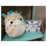 New Squishmallows Plush 12 Inch Zelia the Blue and Gold Giraffe & Charades for Kids