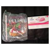 New Dove soap bars & Delish Cook Books