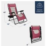 New Oversized Padded Zero Gravity Chair, Folding Recliner