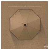 New 10ft Solar Polyester LED Lighted Patio Umbrella w/Tilt Adjustment and UV-Resistant Fabric