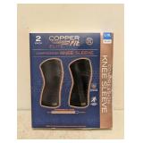 NEW COPPERFIT ELITE COMPRESSION KNEE SLEEVE 2 PACK L/XL