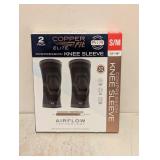 NEW COPPERFIT ELITE COMPRESSION KNEE SLEEVE 2 PACK S/M