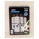 NEW DEGREE 3 IN 1 DRY SPRAY 4PK