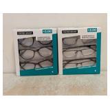 (2) NEW FOSTER GRANT +2.00 READING GLASSES 3PK