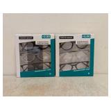 (2) NEW FOSTER GRANT +2.00 READING GLASSES 3PK
