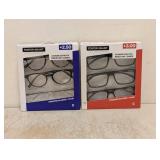 (2) NEW FOSTER GRANT +2.50/3.00 READING GLASSES 3PK