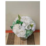 NEW FAUX AND HYDRANGEA ARRANGEMENT GREEN/CREAM