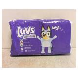 NEW LUVS PLATINUM PROTECTION BLUEY DIAPERS SIZE N 38CT
