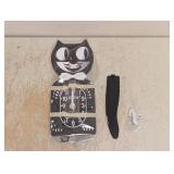 NEW CLASSIC BLACK CAT KLOCK WAGGING TAIL