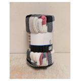NEW MAINSTAYS PLUSH THROW RED & GRAY PLAID