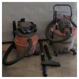 (2) RIDGID wet dry vacs: