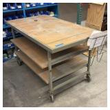 MACHINE shop rolliing cart with 2 removable shelves.