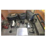 JVC Camcorder, Nikon L105 camera, Eddie Bauer Rechargable  DVD player