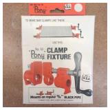 (4) PONY clamp fixtures. (2) Band clamps, steel t-bar clamps.