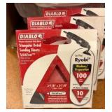 (3) CORDED palm sanders & accessories