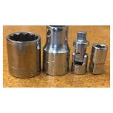 Vintage Craftsman V Series SOCKETS, flex socket heads, Ball-end Allen key, pin punches, Tap wrenches