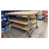MACHINE shop rolliing cart with 2 removable shelves.