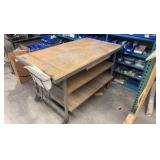 MACHINE shop rolliing cart with 2 removable shelves.
