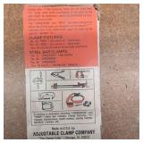 (4) PONY clamp fixtures. (2) Band clamps, steel t-bar clamps.