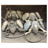 WELDING helmets, construction gear, ear and mouth protection