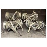 WELDING helmets, construction gear, ear and mouth protection