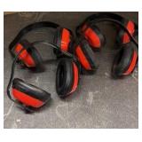 WELDING helmets, construction gear, ear and mouth protection