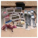 SCREWS, Bostich stapler, cable ties, extension cord