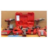 MILWAUKEE drills, batteries, chargers and flashlight