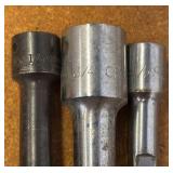 Vintage Craftsman V Series SOCKETS, flex socket heads, Ball-end Allen key, pin punches, Tap wrenches