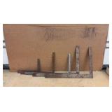 (2) VISES, precision parallel set, drill bits, grinder discs, saw blades L rulers, hacksaw blades, hardware