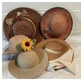 Vintage Women’s Straw Hats Set of 5