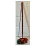 Vintage Wood Toy Dust Mop Red Handle