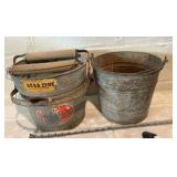 2 Metal Wash Buckets Vintage Galvanized