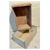 2 Painted Wood Boxes Vintage Primative