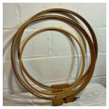 Vintage large wood embroidery hoops