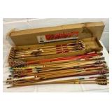 Vintage ben Pearson toy feathered wood arrows