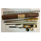 Vintage gun cleaning kit & Lyman sights