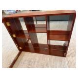 Wood Display Case Mirror and Shelves Wall or table top