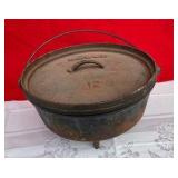 Lodge #12 cast iron footed kettle