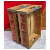 2 vintage wood Pepsi-Cola crates