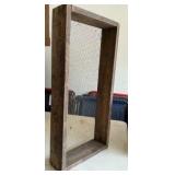 Vintage primitive wood screened sieve