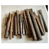 Vintage group of punches chisels iron