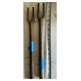2 vintage automotive pickle forks