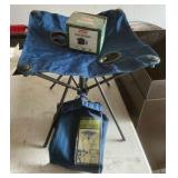 Camping foldable table and Coleman quick pump