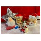 Vintage and newer Christmas, salt & pepper, glass ornament