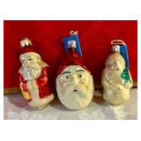 Collectable Santa clause glass ornaments