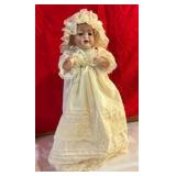 Vintage porcelain glass sleep eye open mouth Kestner 10" baby doll