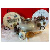 Group porcelain and pottery items goebel bell, wien pitcher