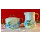 Vintage hand painted German Austria marked cream and sugar set