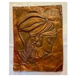Copper relief indigenous or African woman